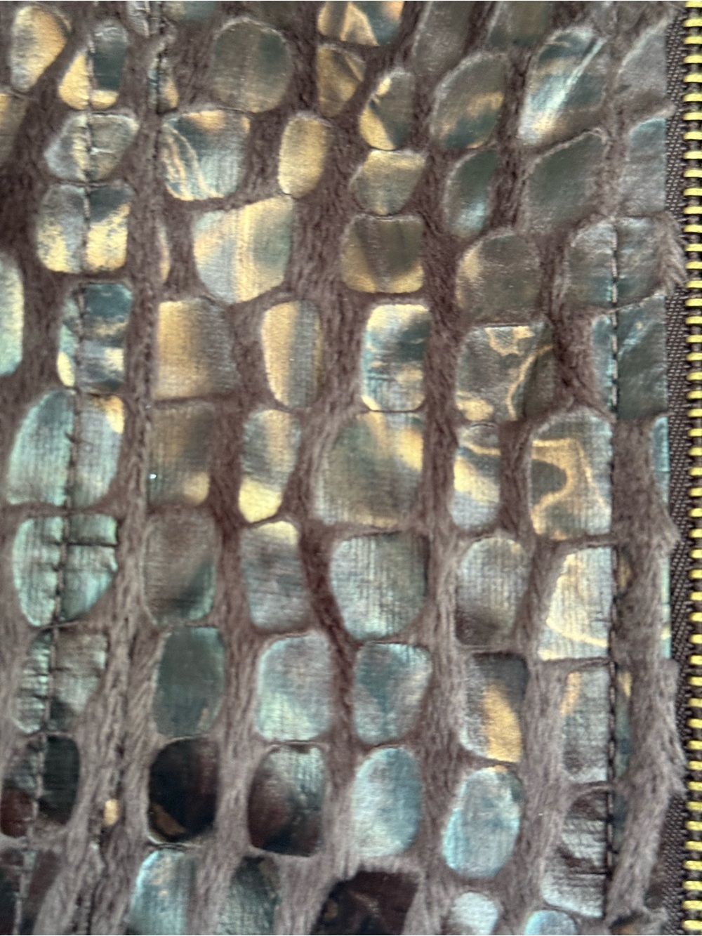 Ruby Rd. Brown Croc-Embossed Zip-Front Jacket - Picture 7 of 9